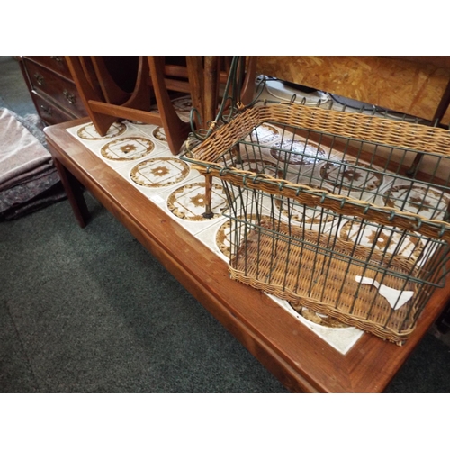 524 - A mid-century G Plan teak tiled top table