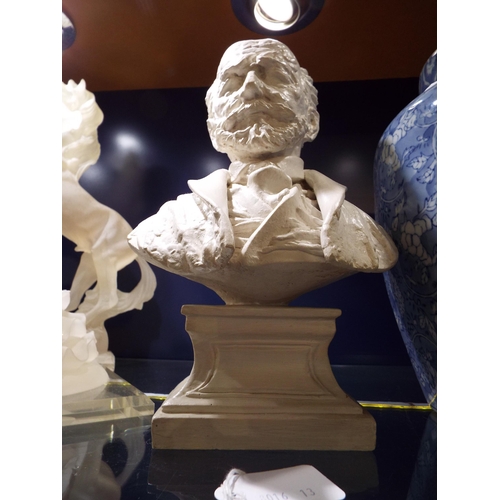 53 - A white painted bust of Tchaikovsky 1840-1895