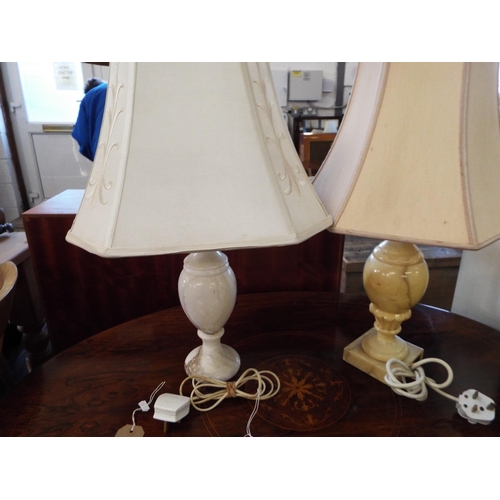 564 - Two alabaster table lamps