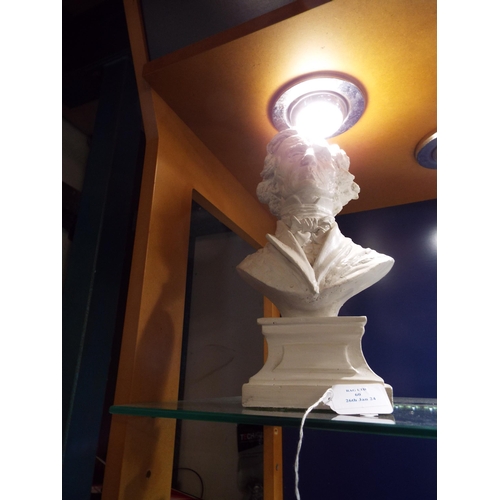 60 - A white painted bust of Berlioz 1803-1869