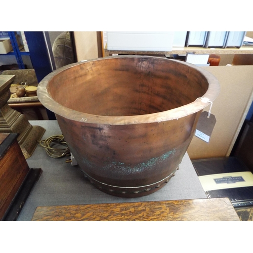 316 - A Victorian copper copper log bin