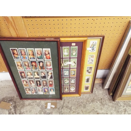 445 - Three framed and glazed Players cigarette cards