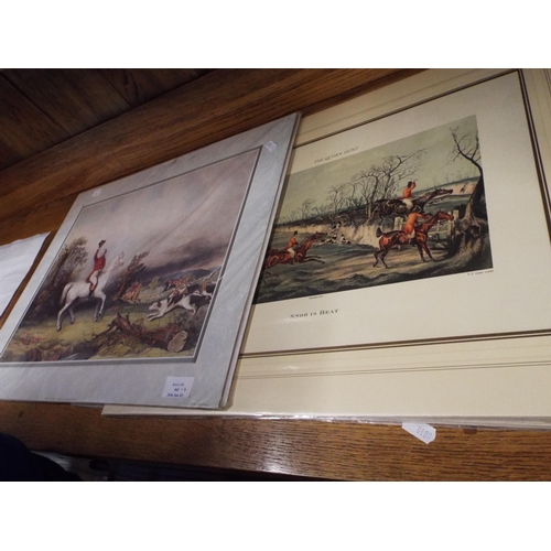 462 - Four hunting scene prints mounted