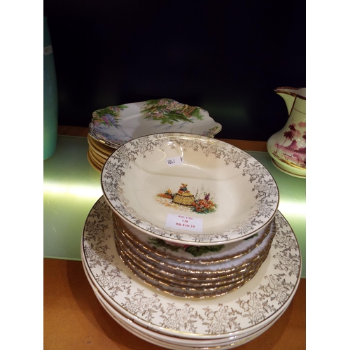 130 - A mixed selection of assorted china to include Weatherby, Royal Albert examples etc