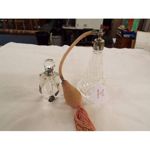 171 - A crystal glass atomiser and a glass perfume bottle