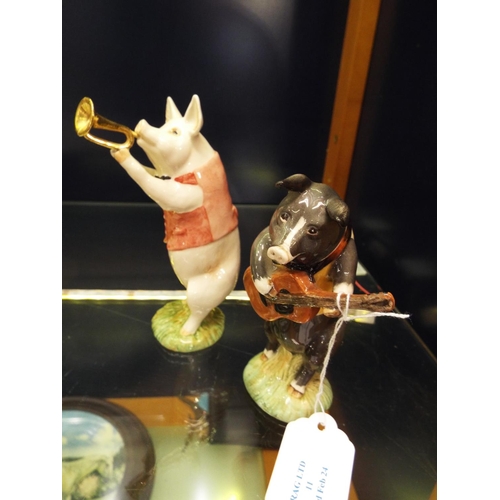 11 - Two Beswick Pig Musicians 'Christopher' and 'Matthew'