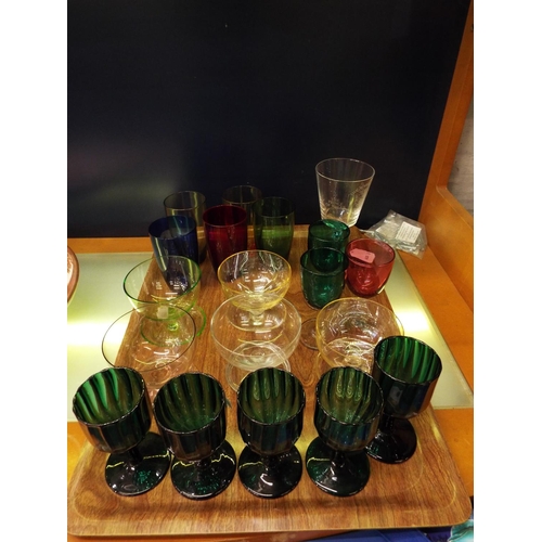 40 - A selection of vintage colour glasses and sundae dishes