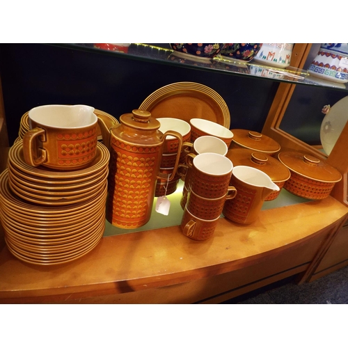 62 - A large selection of Hornsea ‘Saffron’ dinner ware to include coffee set and tureens