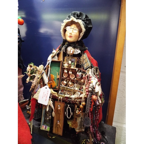 124 - A leather face Pedlar doll portraying the Cryes Of London and Inerant Merchants of Early England and... 