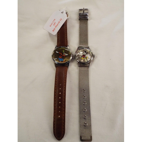 187 - Two Disney Ingersol wristwatches one with leather strap the other stainless steel No's ZR25548 & ZR2... 