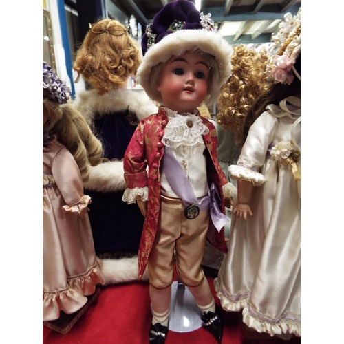502 - A vintage 18” Max Handwerck 0 1/4 German bisque head doll in Royal clothing (not original costume) o... 