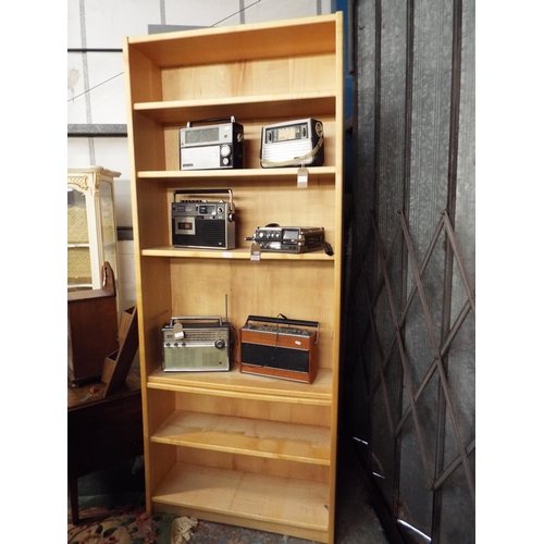 510 - A large beech effect bookcase 12