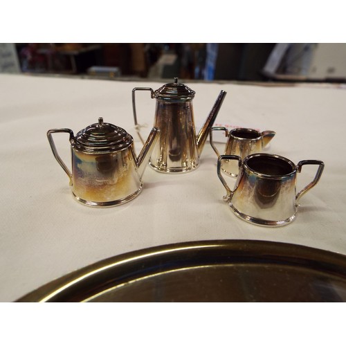 201 - A Birmingham 1948 silver miniature dolls house tea set