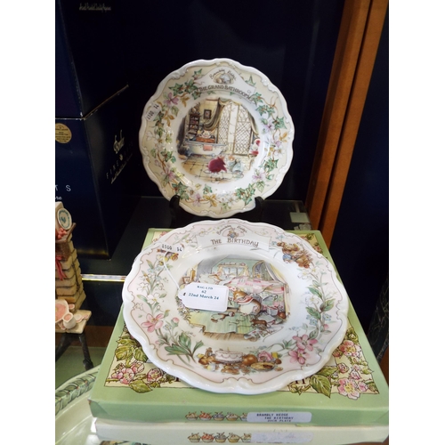62 - Two Royal Doulton Jill Barklem's Bramley Hedge Plates 'The Birthday' and The Grand Bathroom'