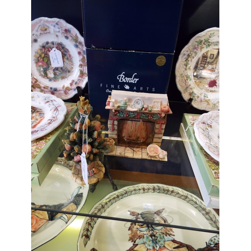 63 - A boxed Border Fine Arts 'Christmas Tree' and 'Christmas Fireplace'