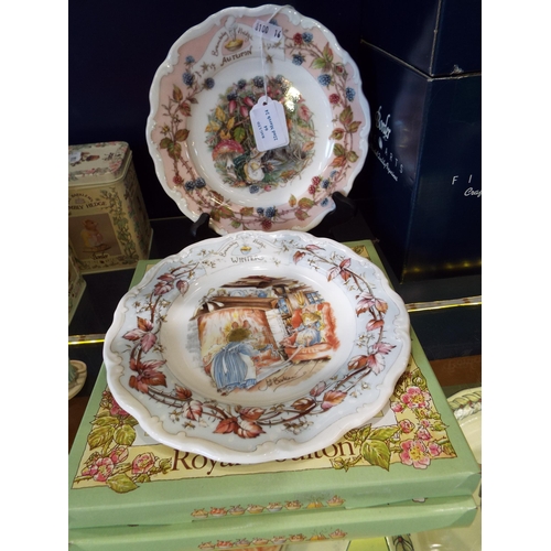 64 - Two Royal Doulton Jill Barklem's Bramley Hedge plates 'Autumn' and 'Winter'
