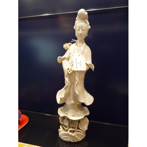 73 - A Chinese Blanc de chine figure of Guanyin