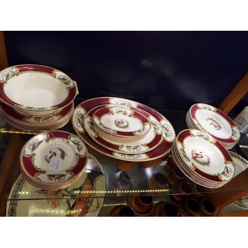 77 - A mixed selection of Myott Staffordshire 'Chelsea Bird' china to include meat platters, dinner plate... 