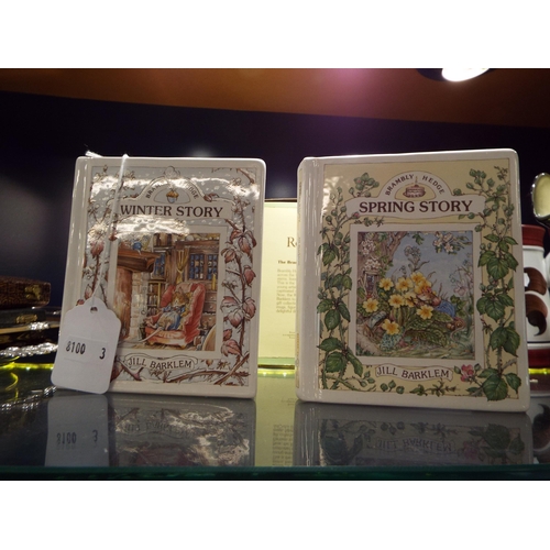 93 - Two Bramley Hedge Savings Book's 'Winter Story ' and 'Spring Story'