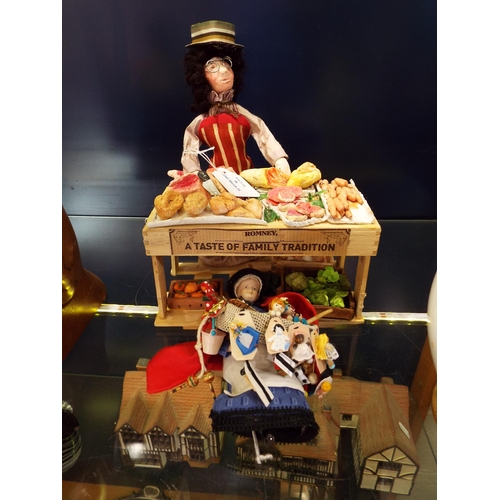 96 - A small Peddler doll portraying the Cryes Of London and Inerant Merchants of Early England and Ameri... 