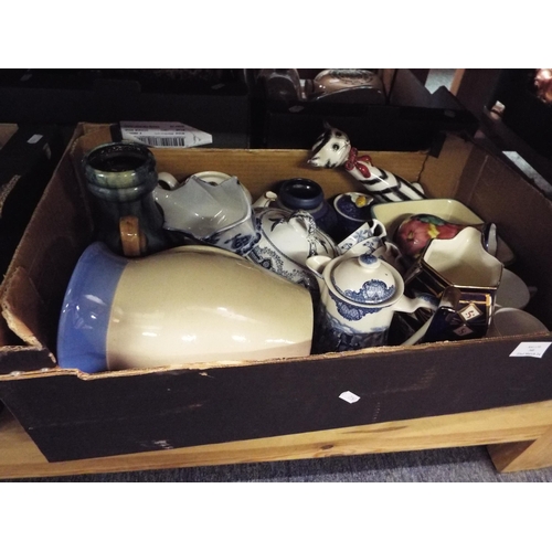 340 - A mixed selection of china to include Johnson Bros tea pot, Wood & Sons 'Yuan' part coffee set etc