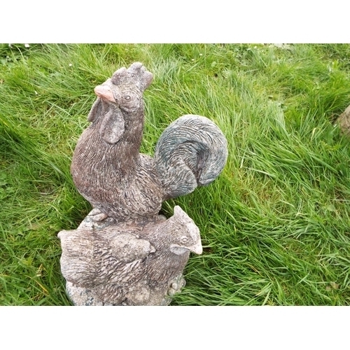 362 - A concrete garden chicken ornament