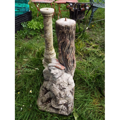 367 - Two concrete garden bases for bird baths