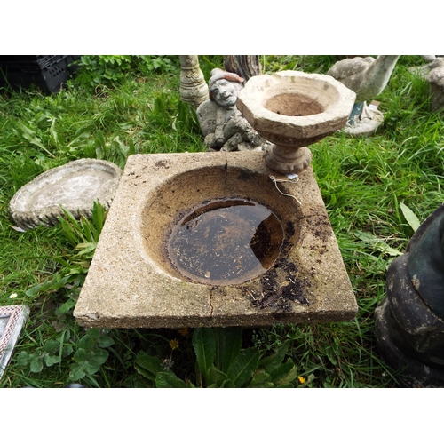370 - A concrete garden birdbath