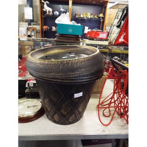 383 - A pair of bronze coloured garden pots