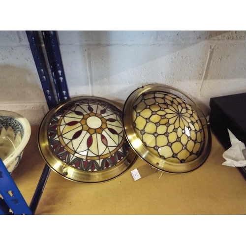404 - Two Tiffany style ceiling lamps