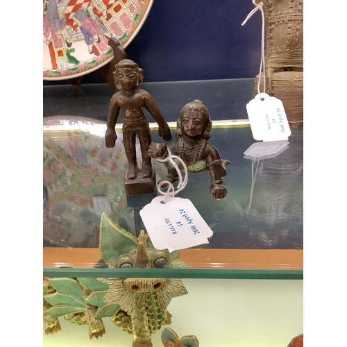 14 - A bronze baby Krishna and an Indian bronze figurine