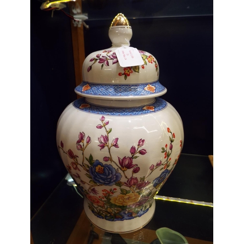 21 - An Italian large ginger jar having floral decoration