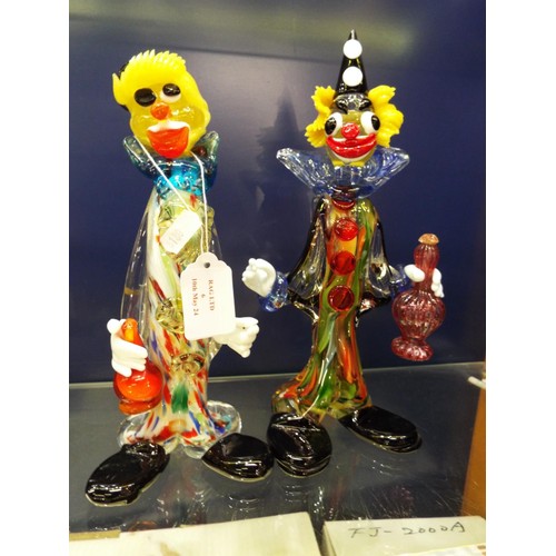 6 - Two vintage Murano glass clowns