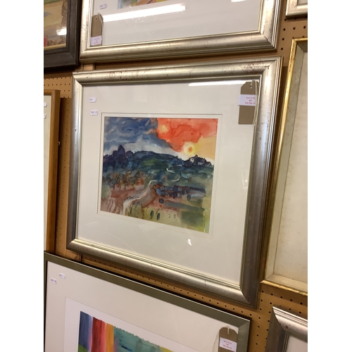 460 - A ROBERT NICHOLSON abstract watercolour 'Edge Of The Lava Field', signed details verso