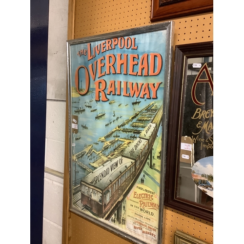 477 - A framed and glazed poster 'The Liverpool Overhead Railway'