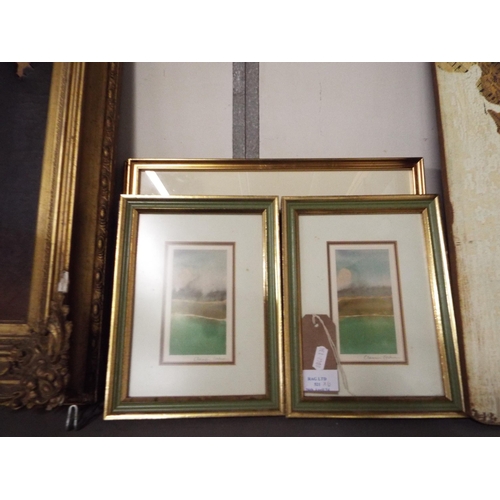 480 - Six mounted framed and glazed watercolours to include mountain scene by Mewha