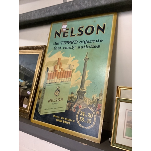 481 - An original fibreboard backed poster for Nelson Tipped Cigarettes pictorial