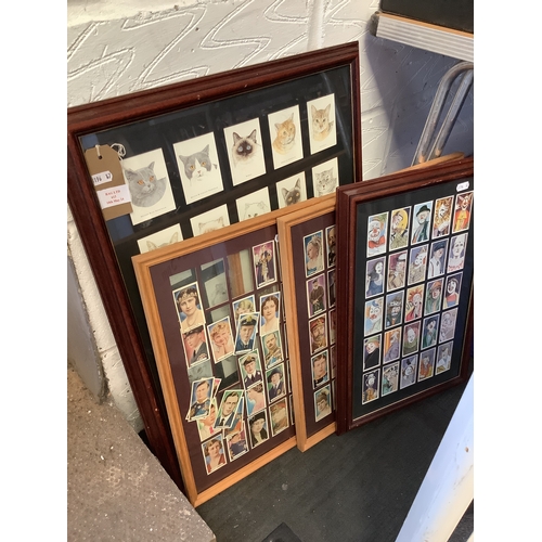 613 - Five framed sets of cigarette/collector's cards to include John Player etc