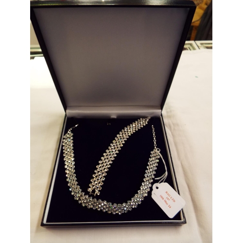197 - A rhinestone necklace and matching bracelet