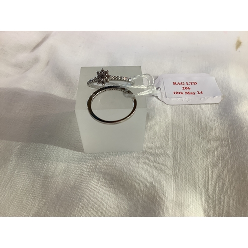 206 - Two Swarovski silver rings inset with cubic zirconia