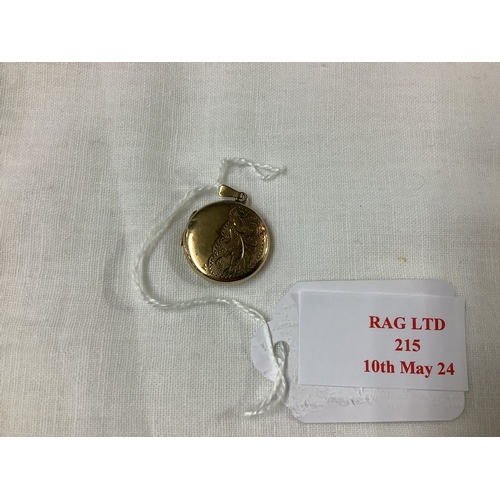 215 - A vintage 1960's gold front and back pendant