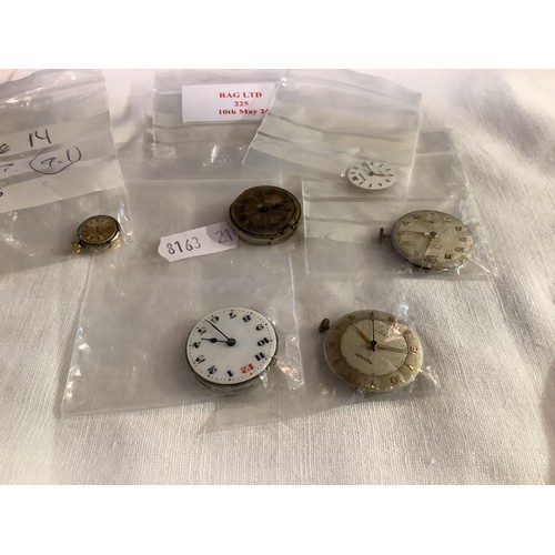 225 - Six assorted watch faces for spares and repairs