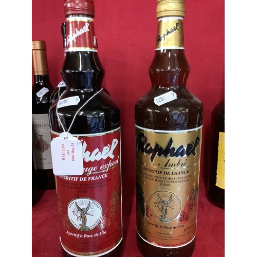 245 - A bottle of Raphael Rouge Export Aperitif de France together with a bottle of Raphael Ambre