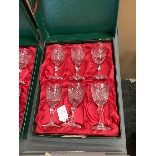 260 - A box set of Thomas Webb crystal sherry glasses