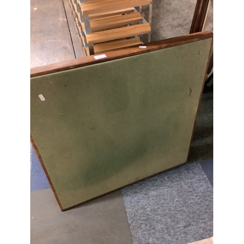 555 - A vintage green baize folding card table