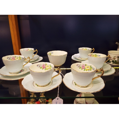 29 - A vintage Frentham bone china tea-set comprising of six cups, saucers, sandwich plates and sugar bow... 