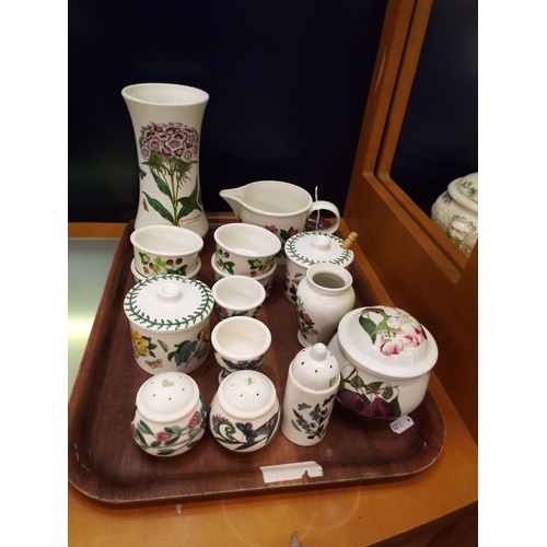 41 - A Portmeirion Botanic Garden vase, preserve pots, egg cups, cruet set etc