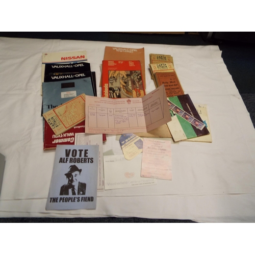 70 - A box of mixed ephemera to include Coronation Street, car leaflets and books etc