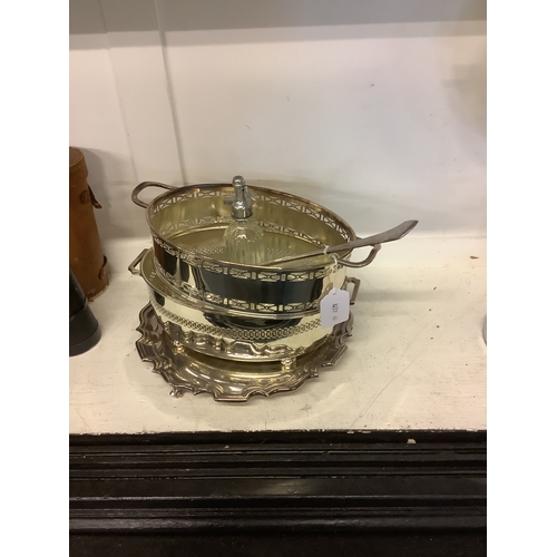 462 - A Walker & Hall silver-plated tray, an Arthur Krupp of Berndorf Germany silver-plated ladle etc