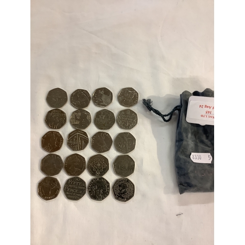 165 - £10 of collectable 50 pence coins